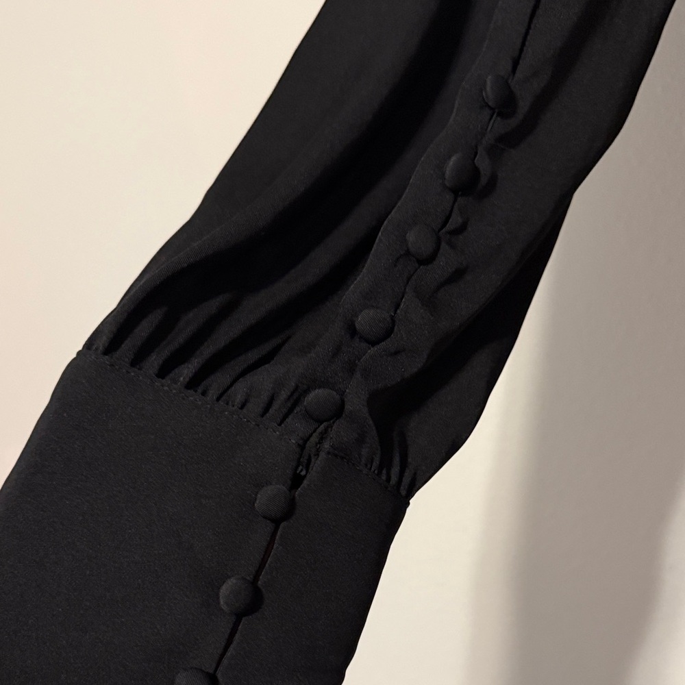 Express Black Long Sleeve Button-Cuff Blouse NWT - image 3